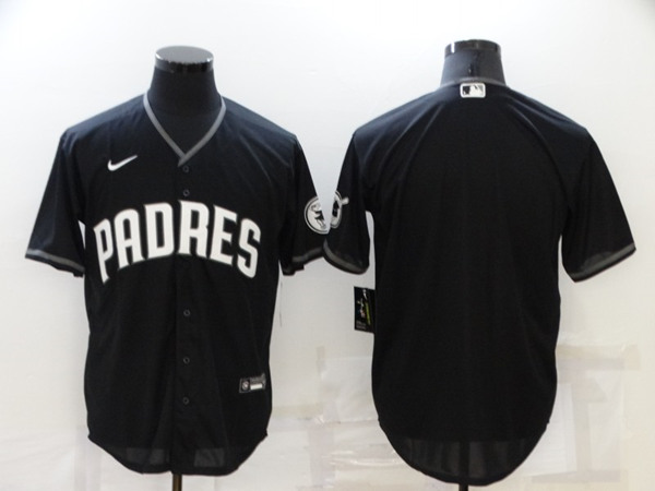 Men's San Diego Padres Blank Black Cool Base Stitched Baseball Jersey